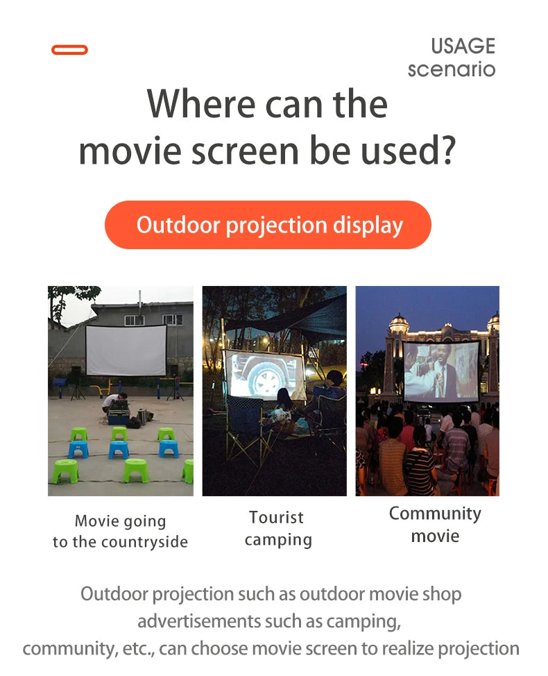 MIXITO 16:9 Ratio Hight-density Portable Foldable Projection Screen 1080P 3d 4K - Nova Prices