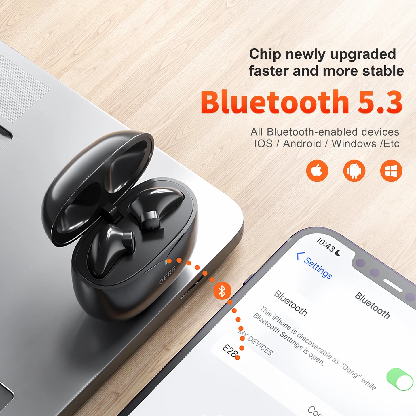 Wireless Earphones,QERE E28,NEW TWS Bluetooth 5.3 - Nova Prices