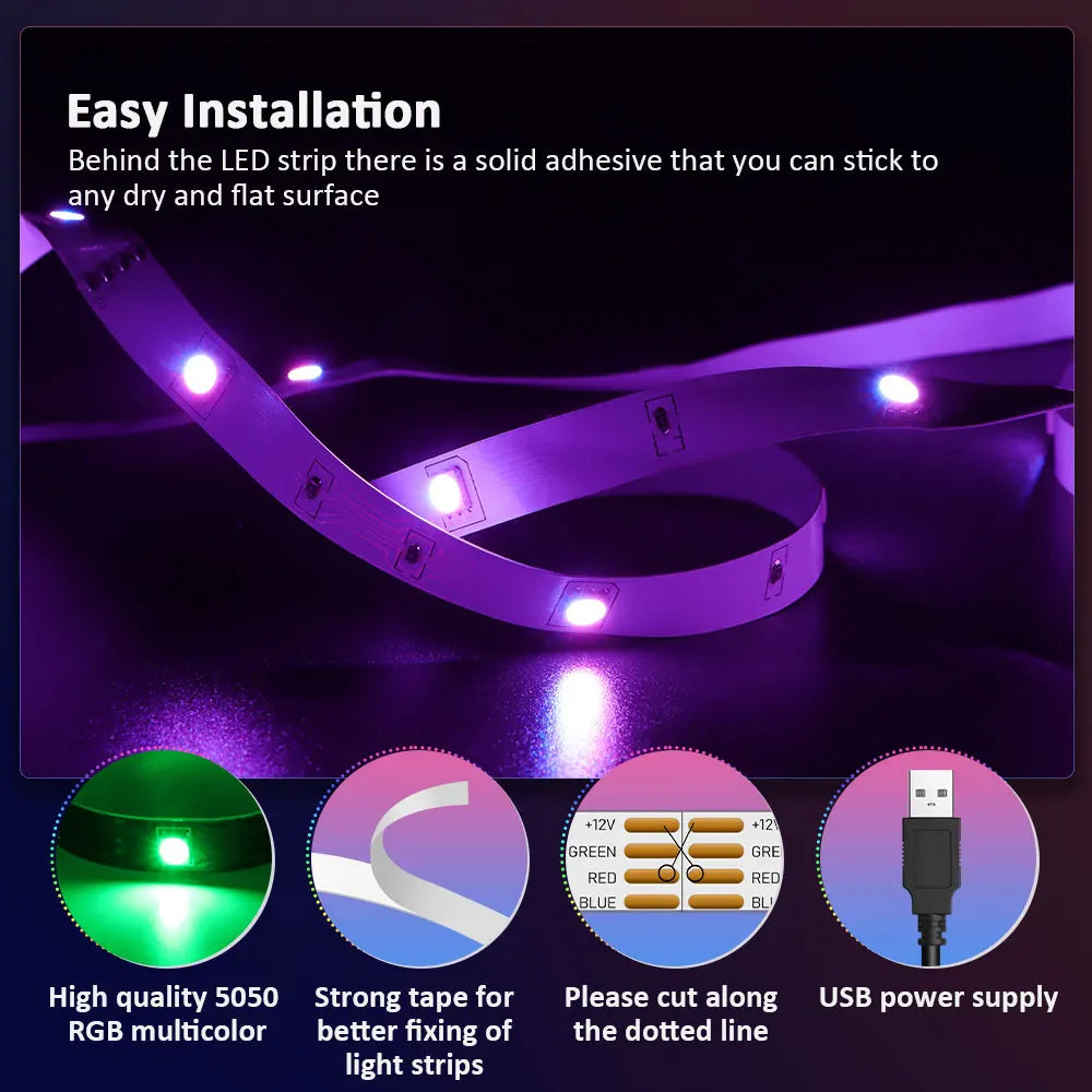 ColorRGB 5050 Led Bluetooth Backlight 16millon colors - Nova Prices