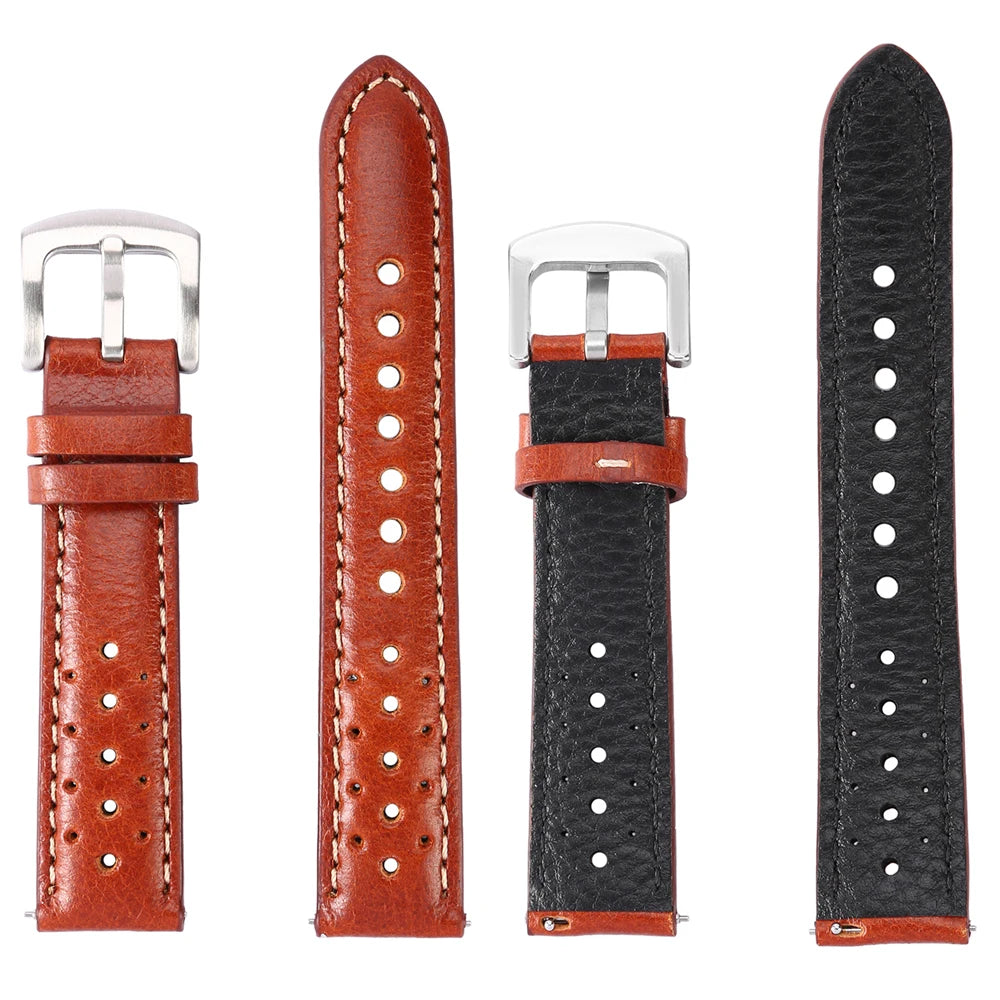 Watchband Cowhide Leather Watch Strap 18-19-22mm Vintage - Nova Prices