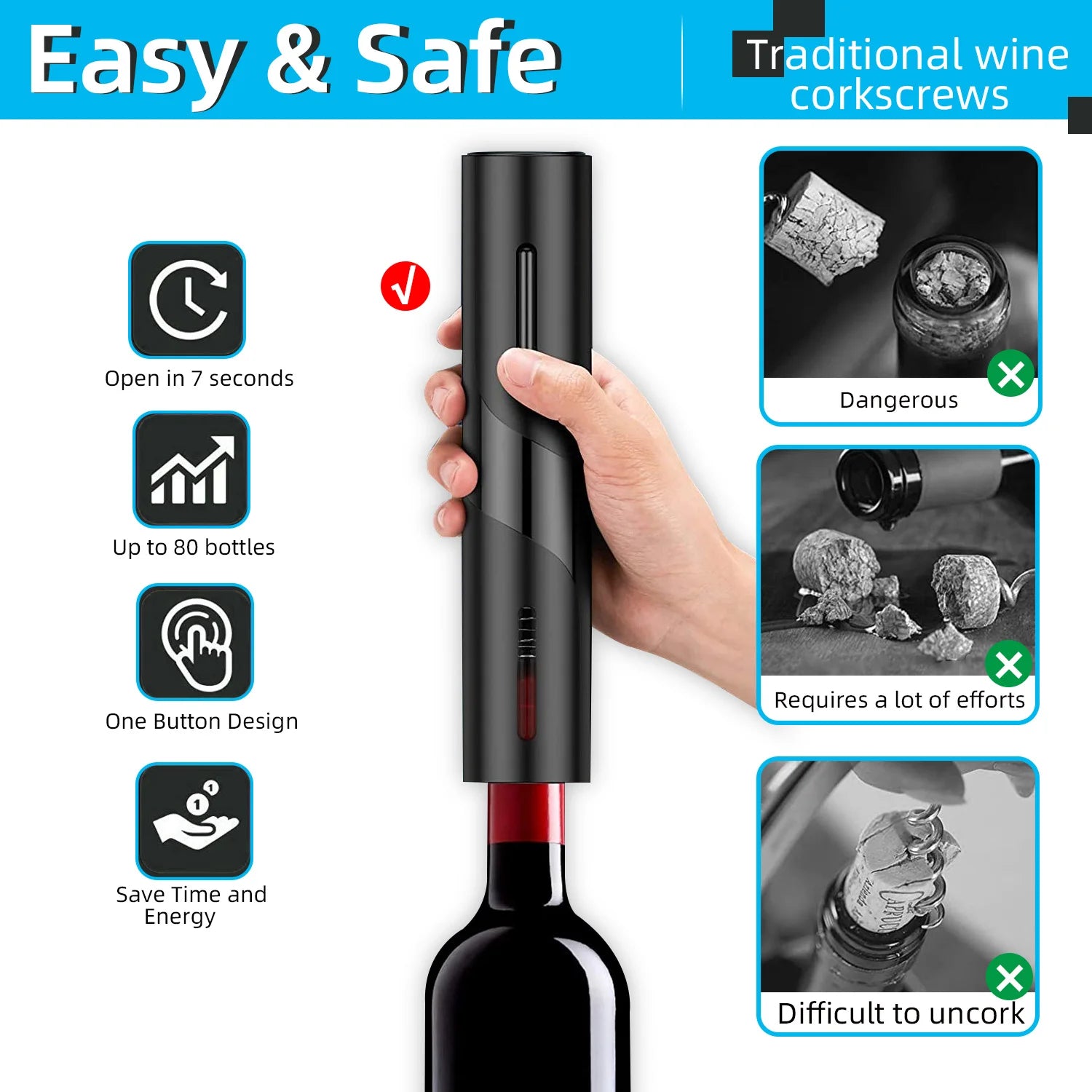 Electric Wine Opener Automatic Corkscrew - Nova Prices