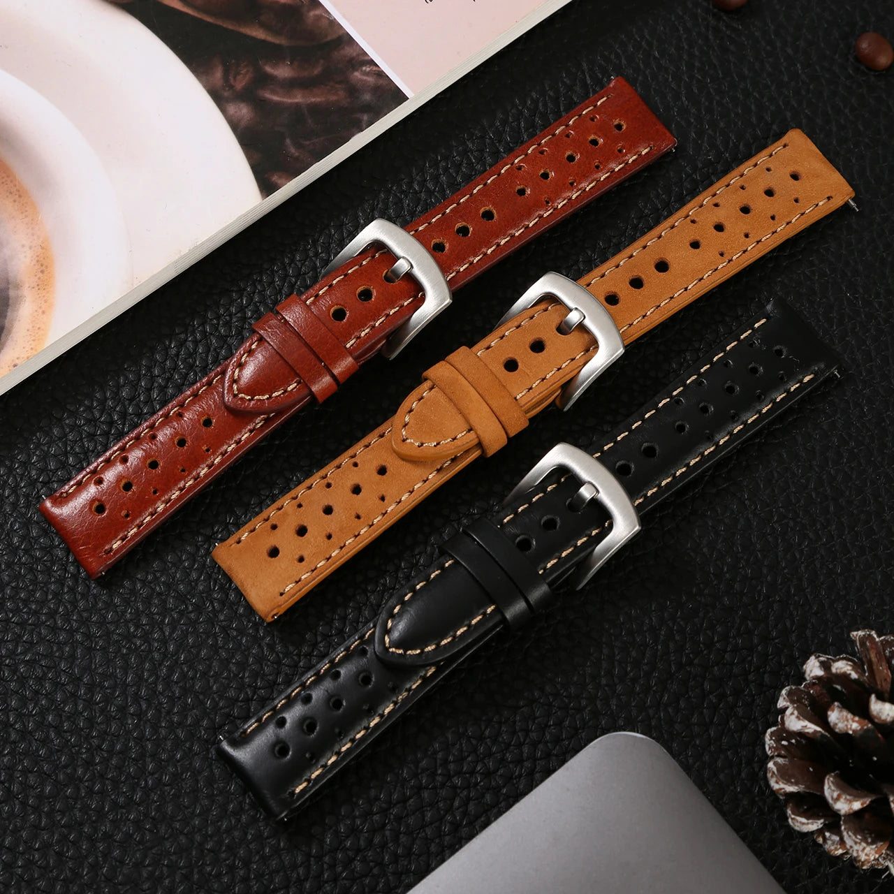 Watchband Cowhide Leather Watch Strap 18-19-22mm Vintage - Nova Prices
