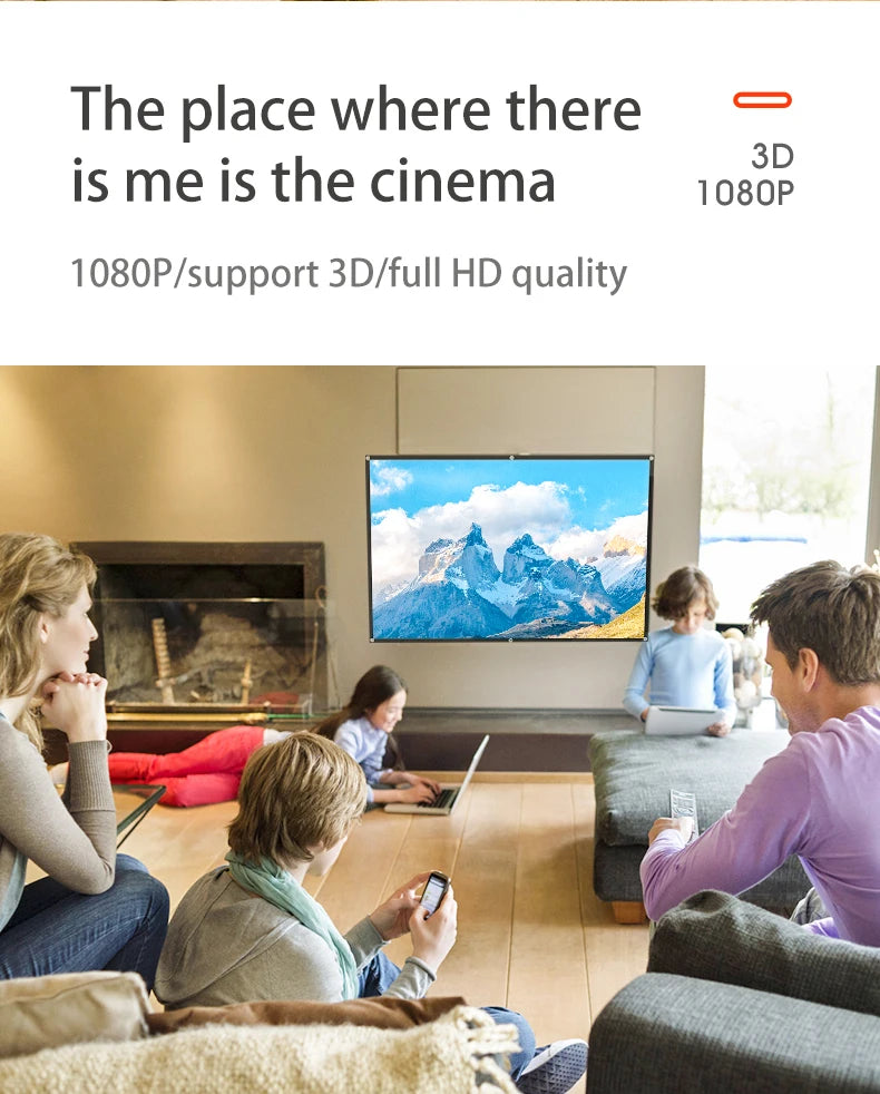 MIXITO 16:9 Ratio Hight-density Portable Foldable Projection Screen 1080P 3d 4K - Nova Prices