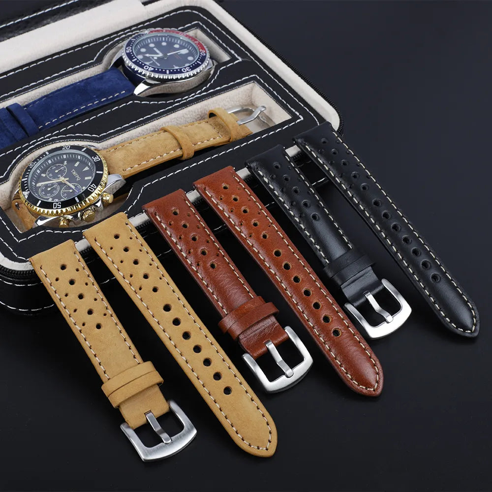Watchband Cowhide Leather Watch Strap 18-19-22mm Vintage - Nova Prices