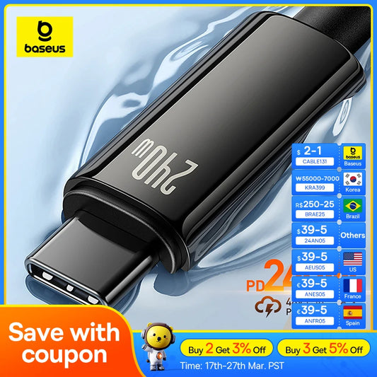 Baseus 240W USB Type C Cable - Nova Prices