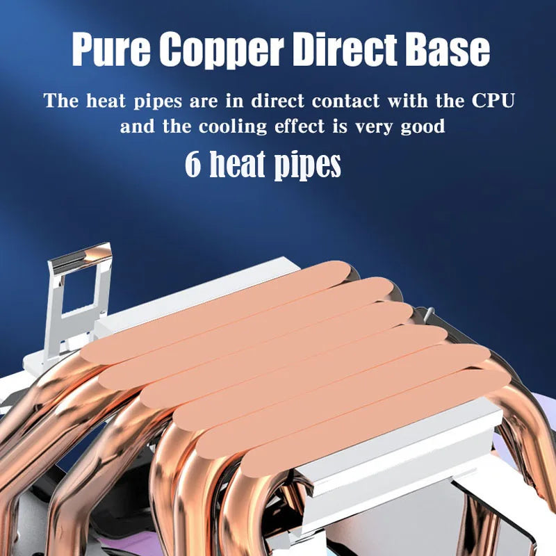 CPU Cooler 6 Heatpipes ARGB 4PIN PWM Processor Cooling Fan - Nova Prices