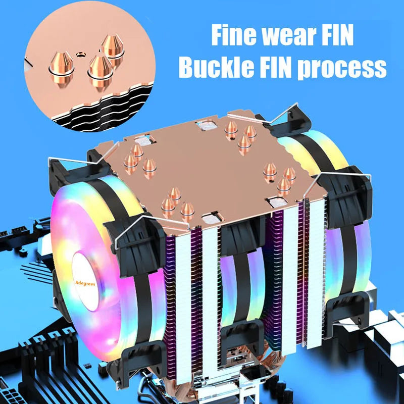 CPU Cooler 6 Heatpipes ARGB 4PIN PWM Processor Cooling Fan - Nova Prices