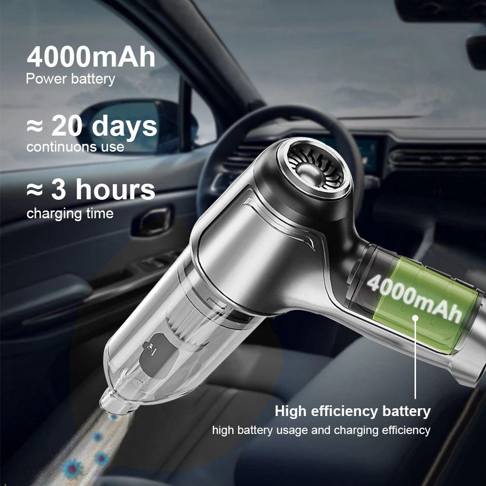 Car Vacuum Cleaner Portable Wireless95000PA Strong Suction Handheld - Nova Prices