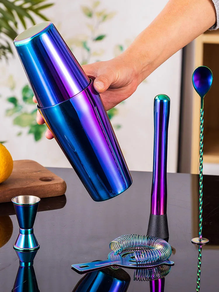 5pcs Rainbow Cocktail Shaker Bar Set - Nova Prices
