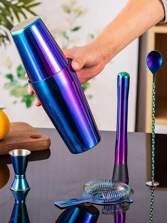 5pcs Rainbow Cocktail Shaker Bar Set - Nova Prices