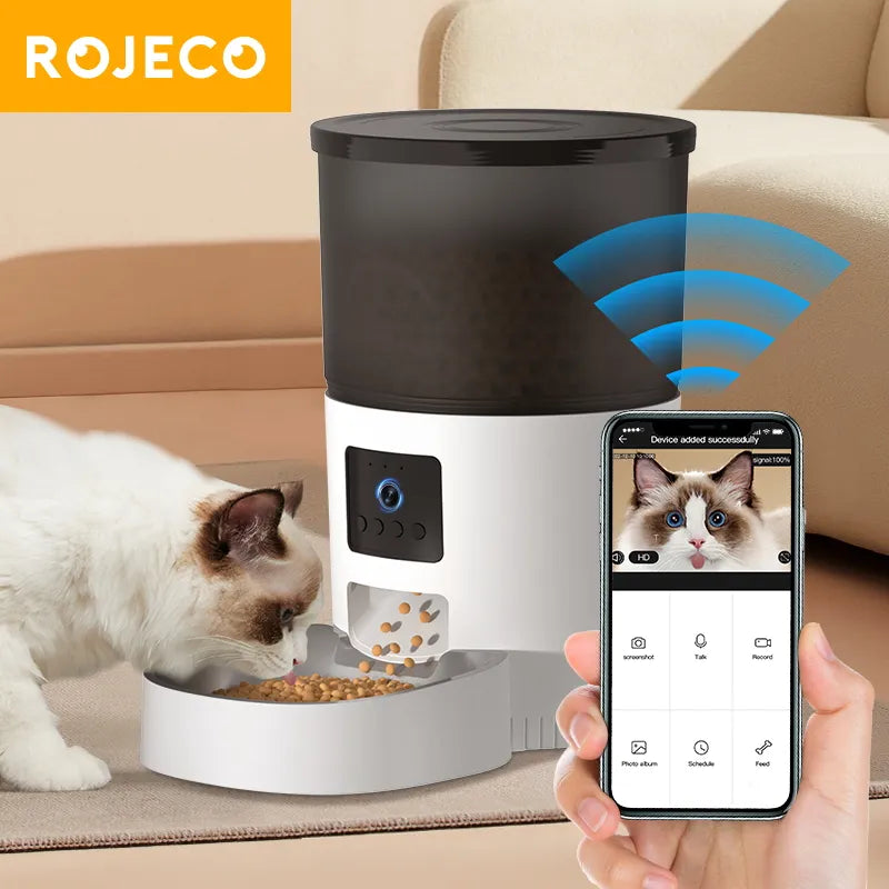 ROJECO Automatic Cat Feeder With Camera Video - Nova Prices