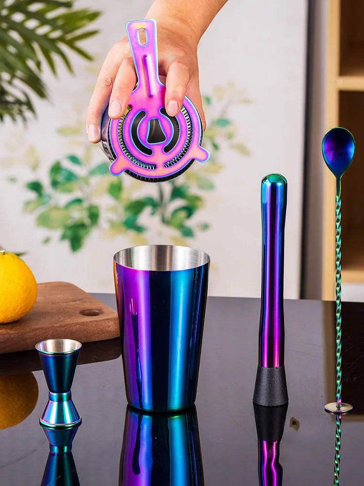5pcs Rainbow Cocktail Shaker Bar Set - Nova Prices