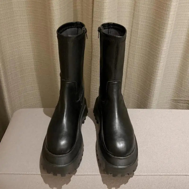 Fashion Platform Women Combat Winter Heels - Nova Prices