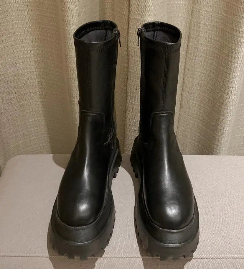 Fashion Platform Women Combat Winter Heels - Nova Prices
