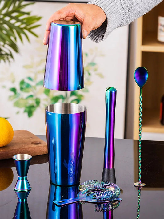 5pcs Rainbow Cocktail Shaker Bar Set - Nova Prices