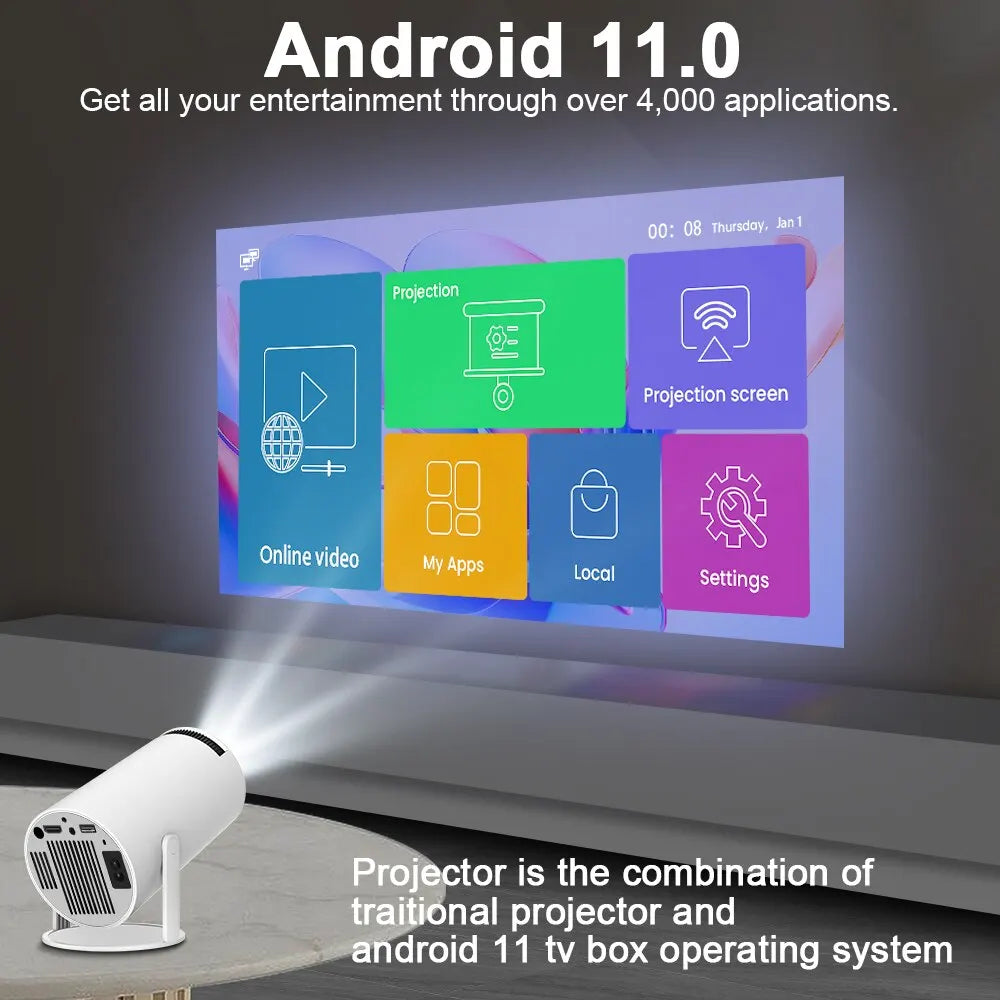Magcubic Projector Hy300 4K Android 11 Dual Wifi6 200 ANSI - Nova Prices