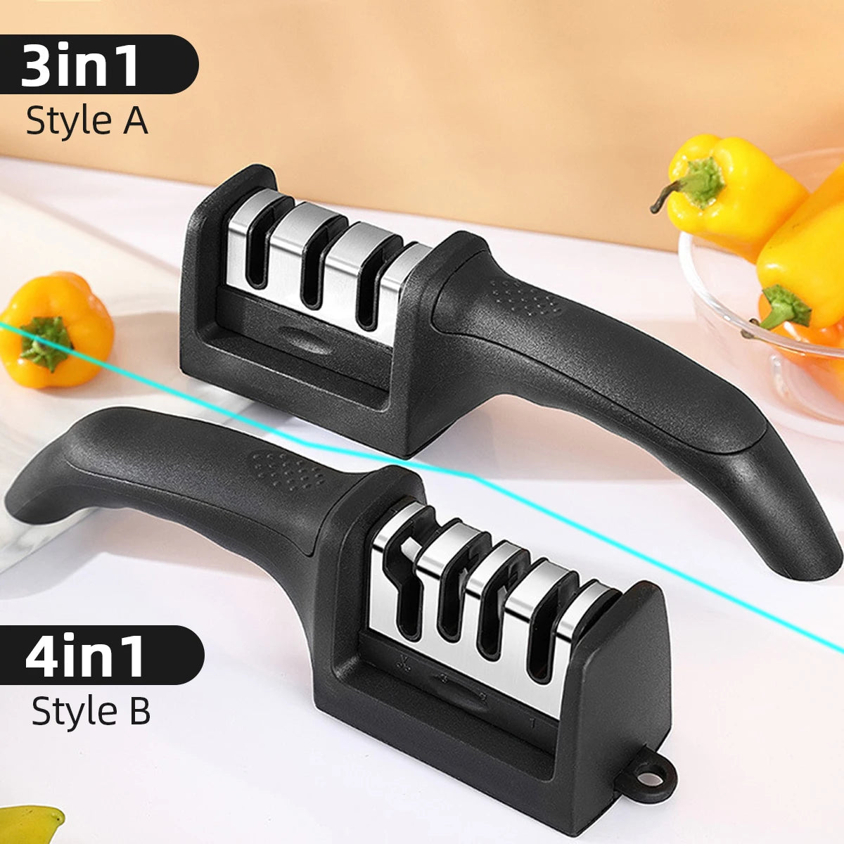 Kitchen 3-Segment Knife Sharpener Household Multi-Functional - Nova Prices