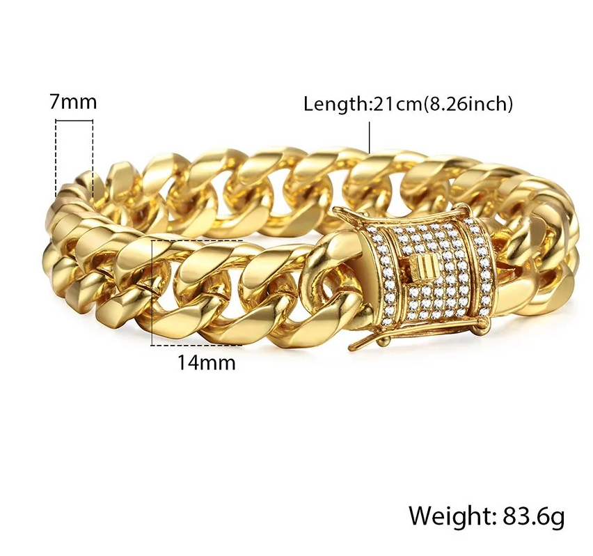 Miami Gold Curb Cuban Bracelet - Nova Prices